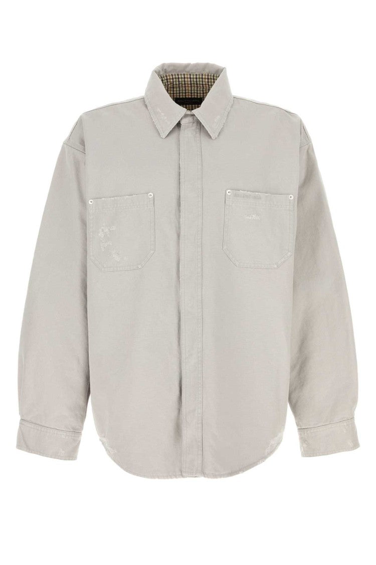 Balenciaga Light Grey Cotton Oversize Shirt