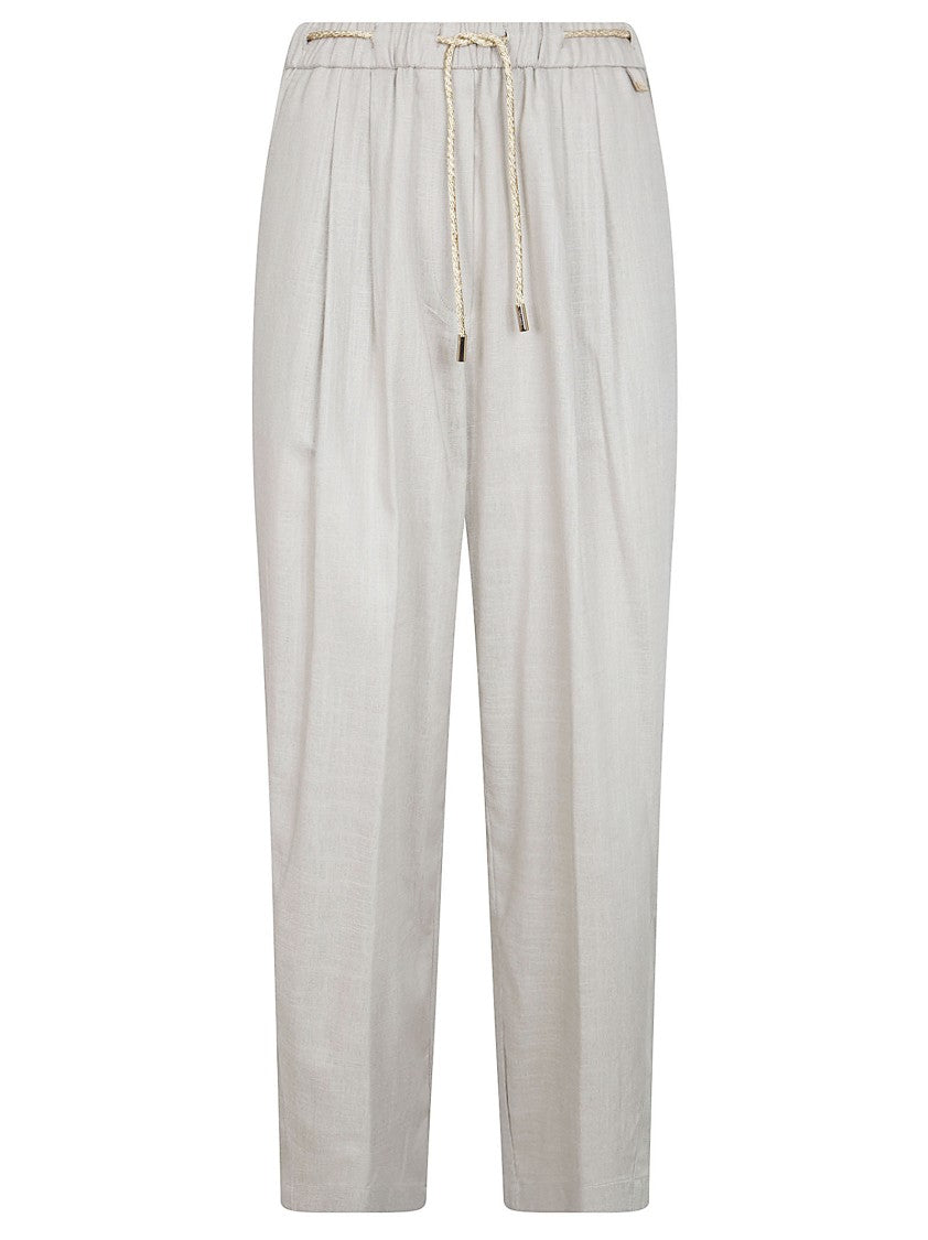 Herno Relaxed Fit Trousers With Tapered Leg And Drawstring Waistband