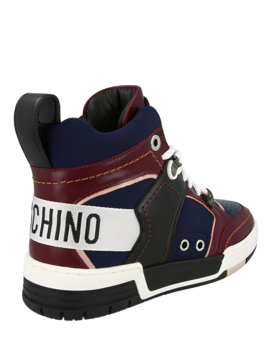 Moschino Streetball Asymmetrical High-Top Sneakers