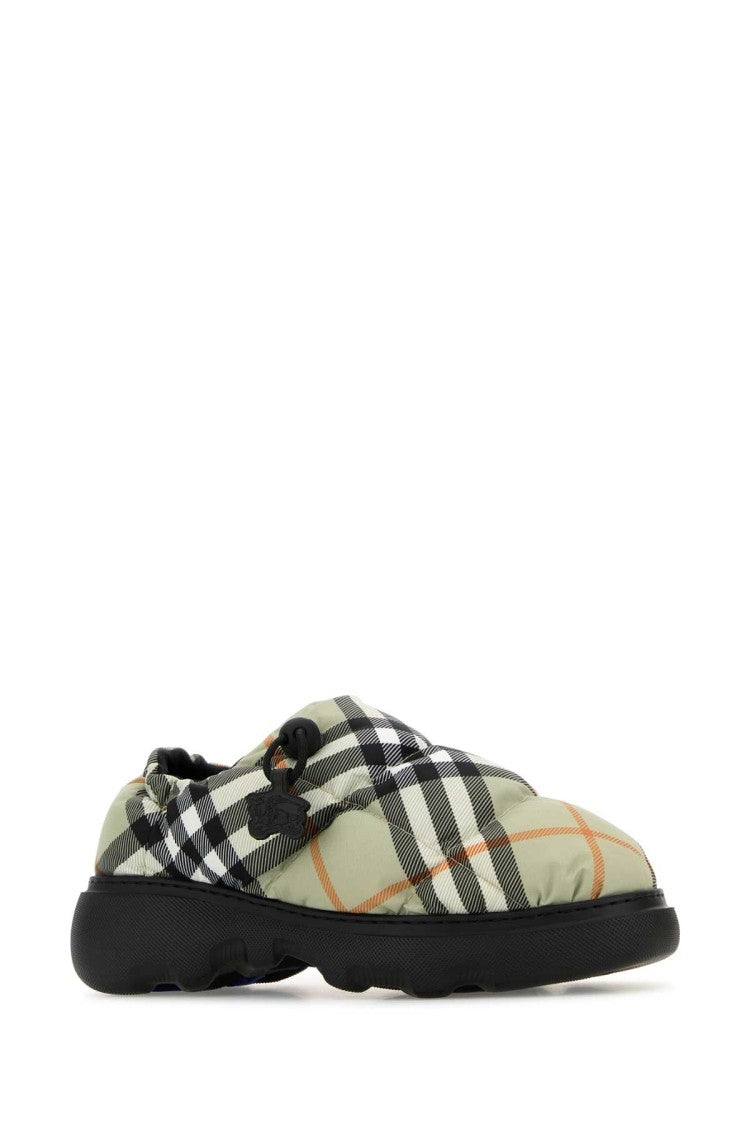Burberry Printed Fabric Pillow Check Slip Ons