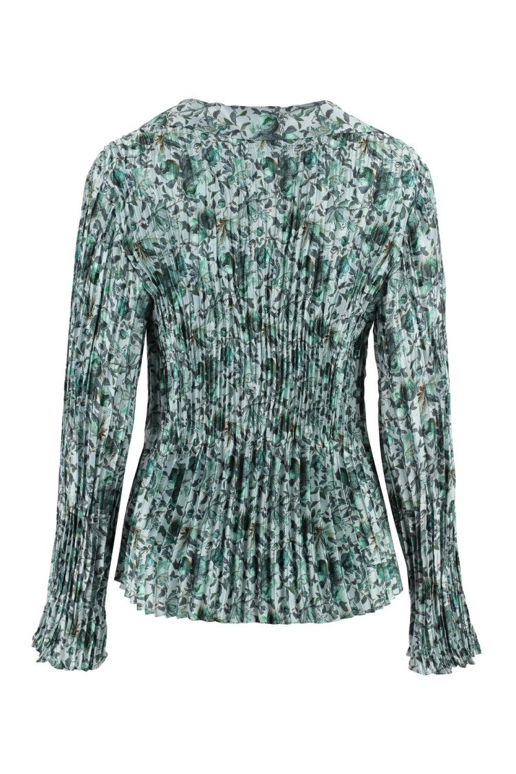 Vince Berry Blooms Pleated Blouse