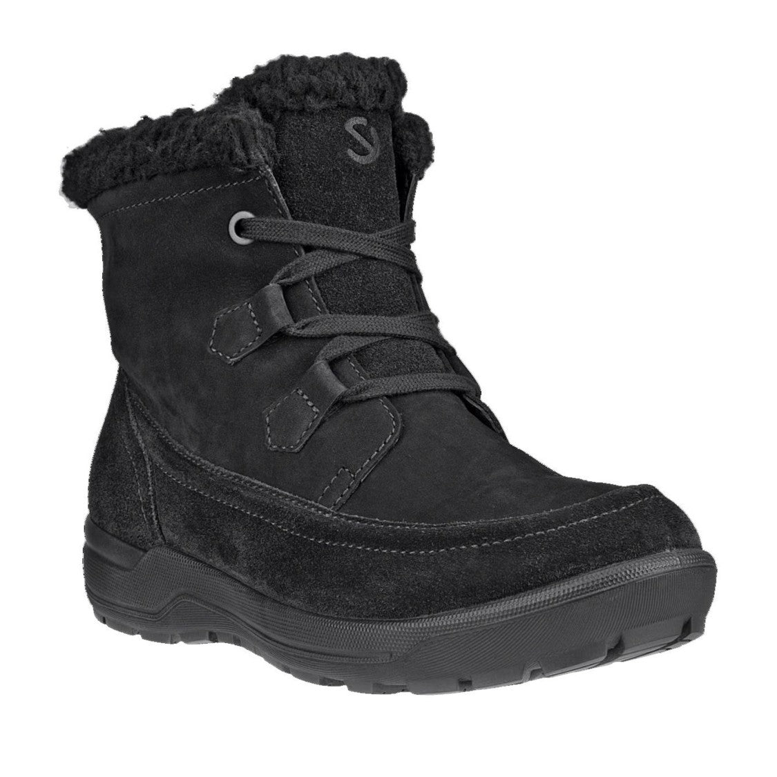 Ecco Black Trace Trace Plush Lining Nubuck Ankle Boots