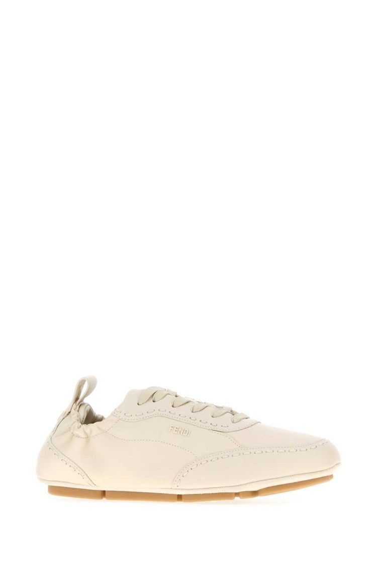 Fendi Ivory Leather Fendi Fit Sneakers