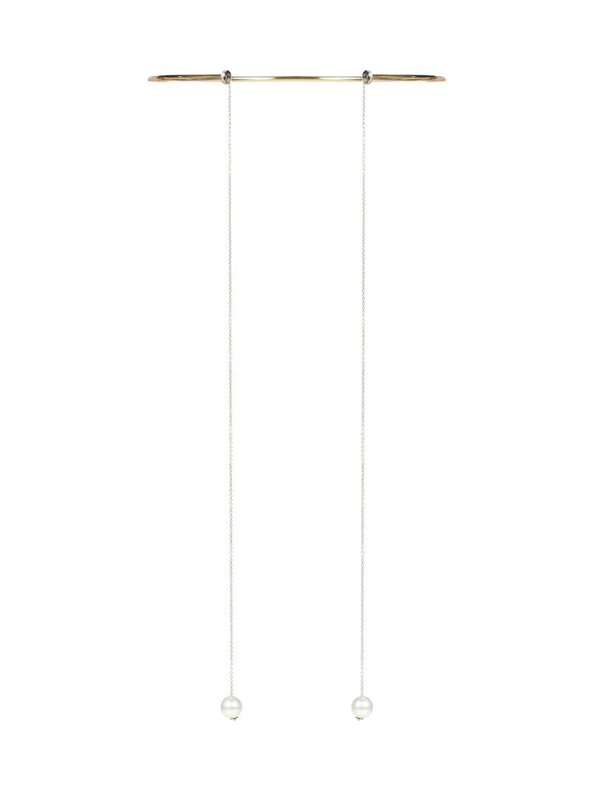 D.Delettrez Elongated Bar Necklace In 18Kt Yellow Gold