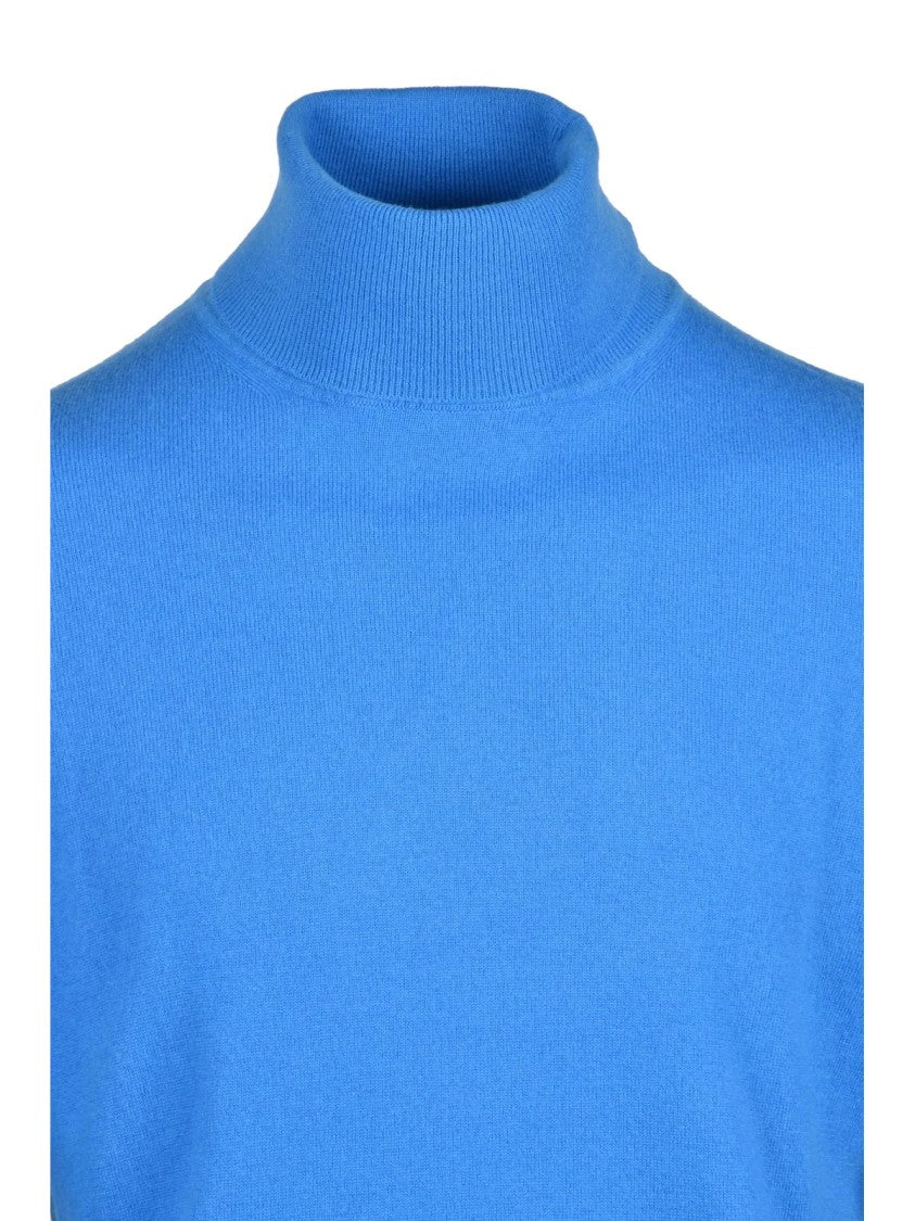 Kangra Cyclist Light Blue Sweater With Houndstooth Elbow Patches