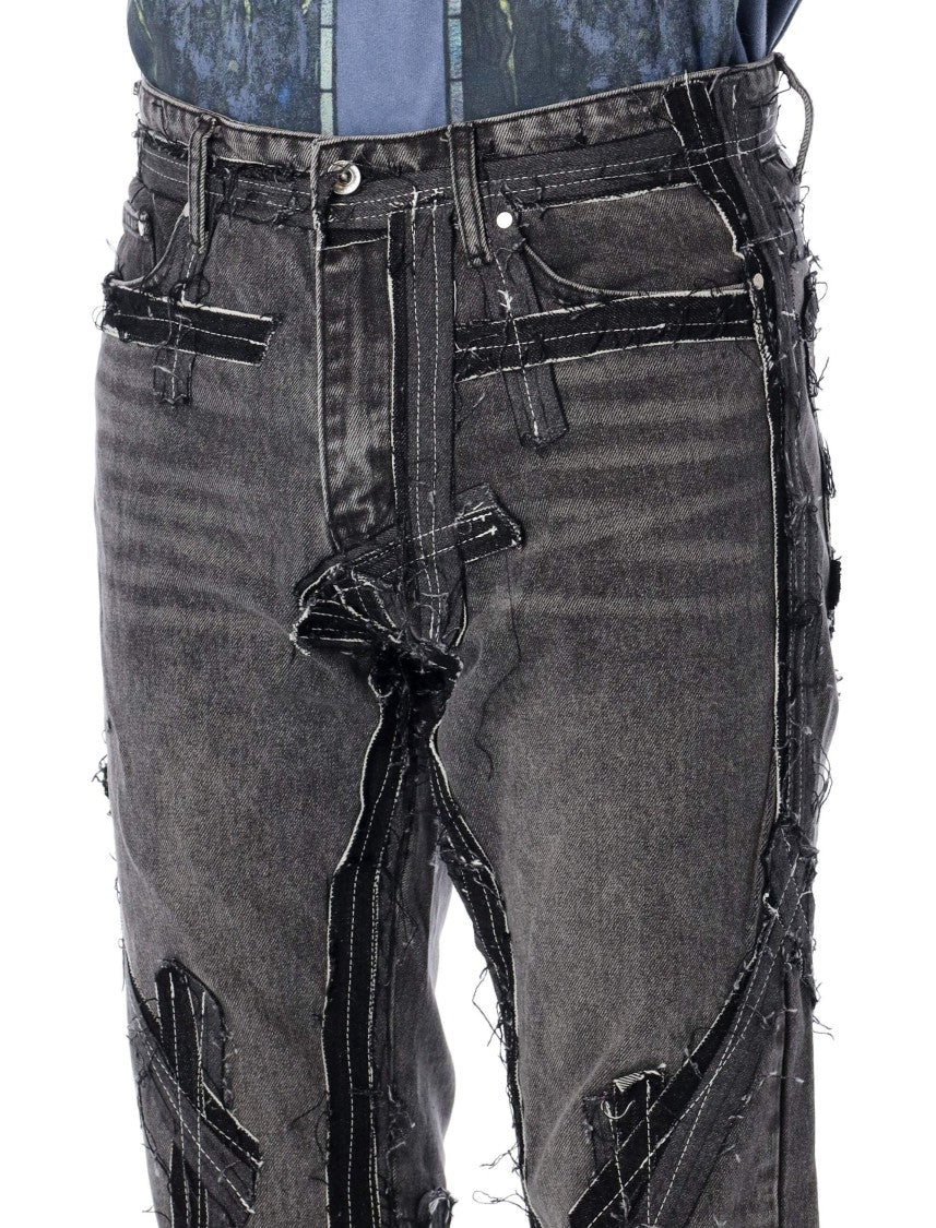 Who Decides War Exposure Distressed Patchwork Denim Pants