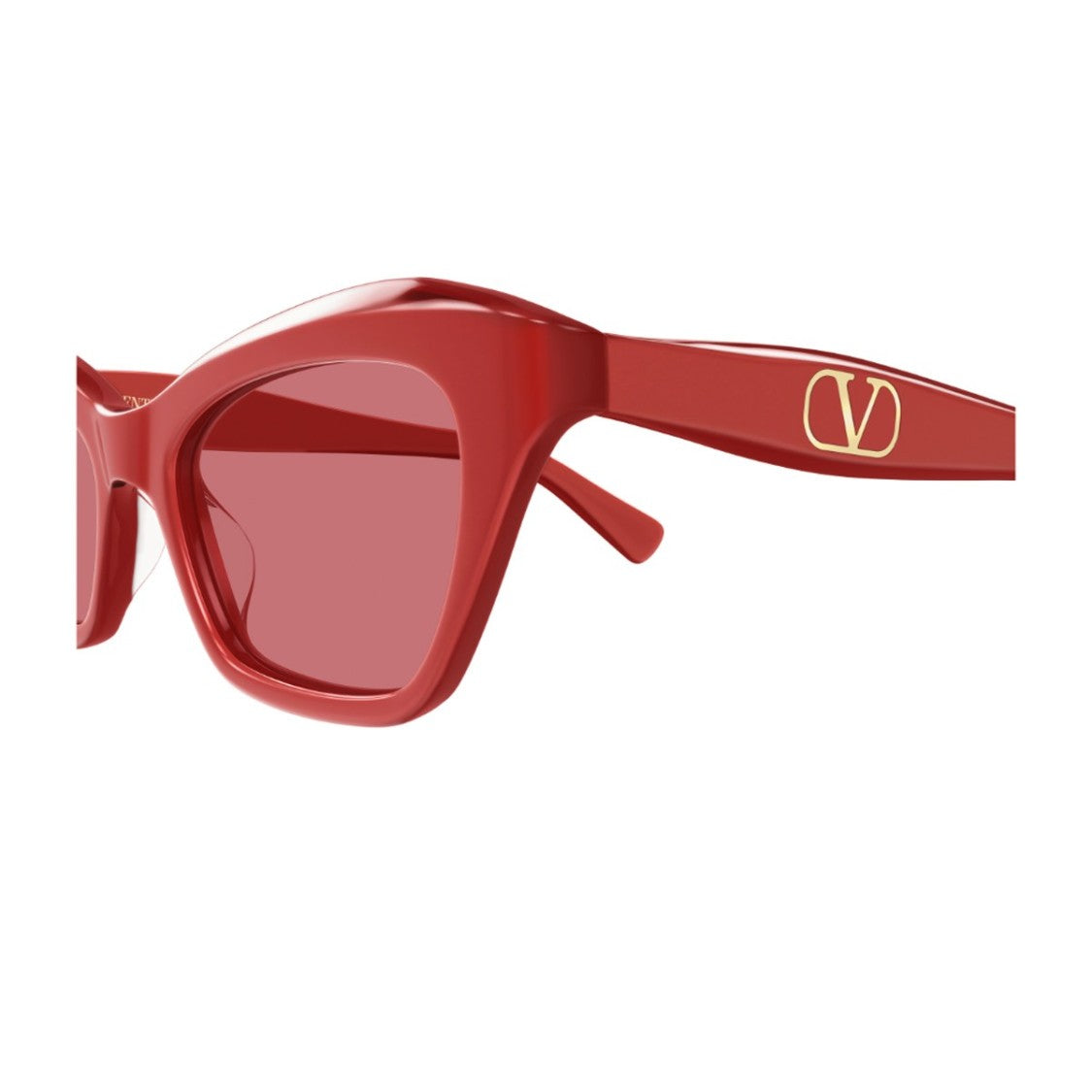 Valentino Red Linea V Logo Recycled Acetate Cat-Eye Sunglasses