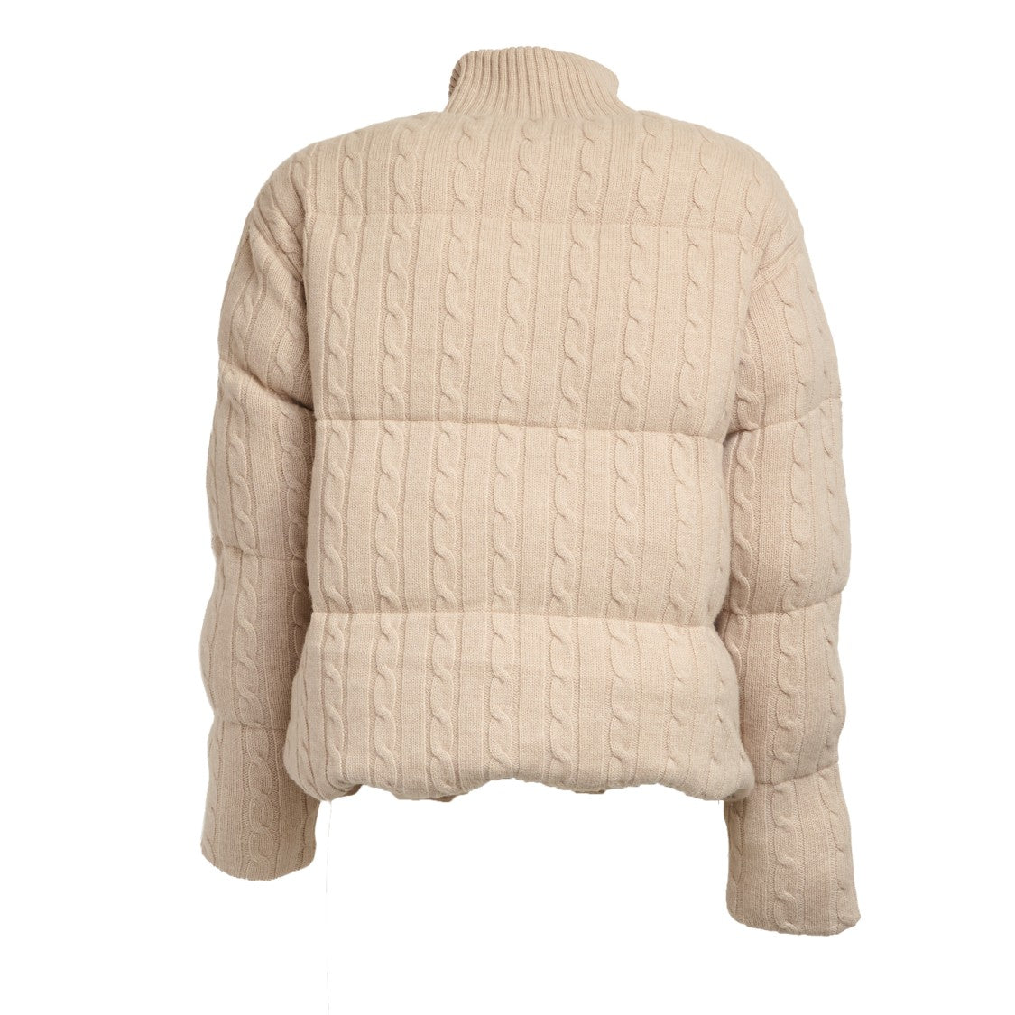 Mc2 Saint Barth Padded Bomber Jacket With Cable Knit Texture And Ribbed Collar