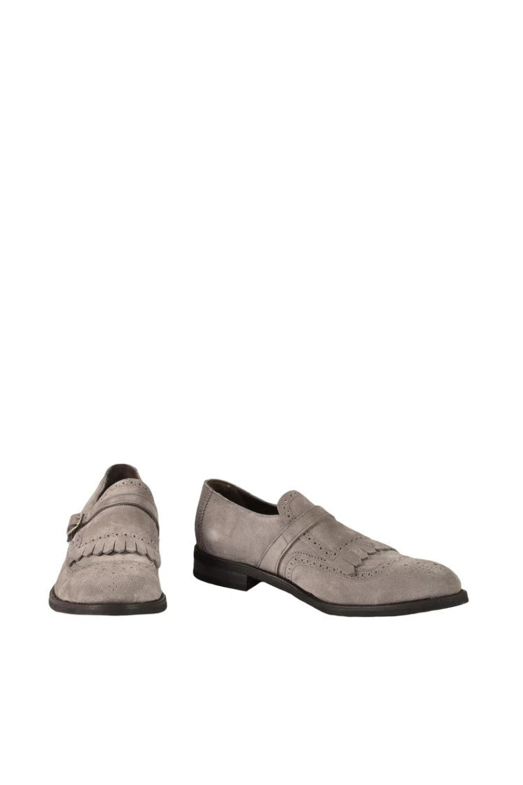 Magenta Suede Loafers - Grey