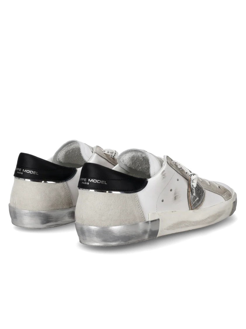 Philippe Model Low-Top Leather Sneakers With Suede Overlays