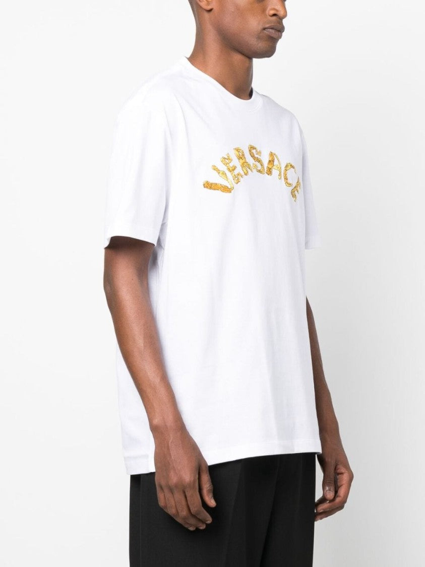 Versace Seashell Baroque-Logo Cotton T-Shirt