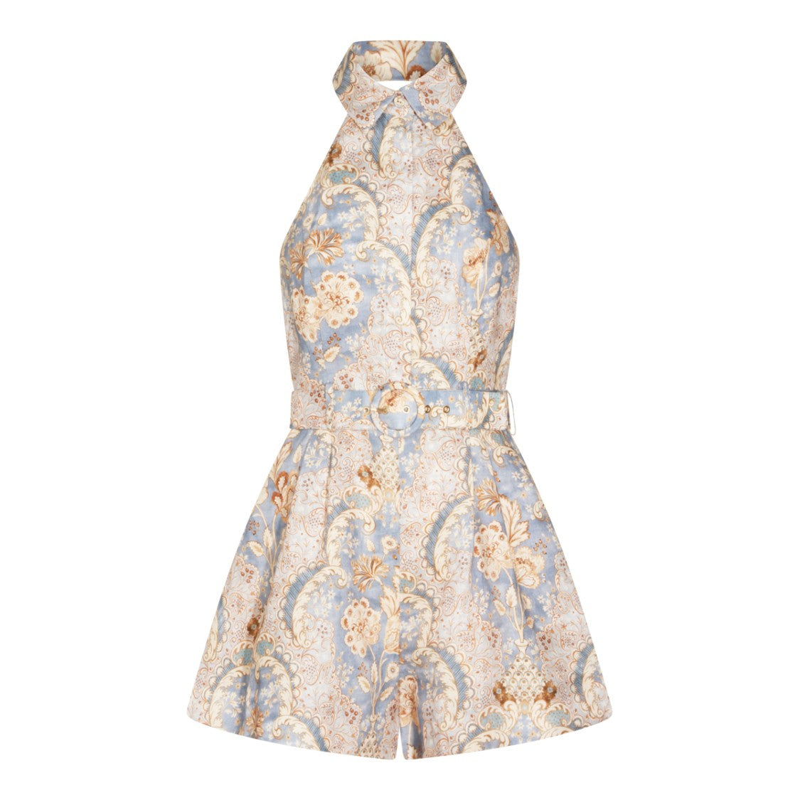 Zimmermann Damask Denim Linen Jumpsuit
