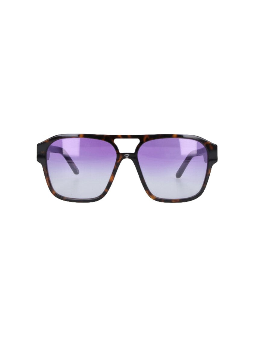 Facehide Double Bridge Rectangular Acetate Sunglasses With Gradient Lenses