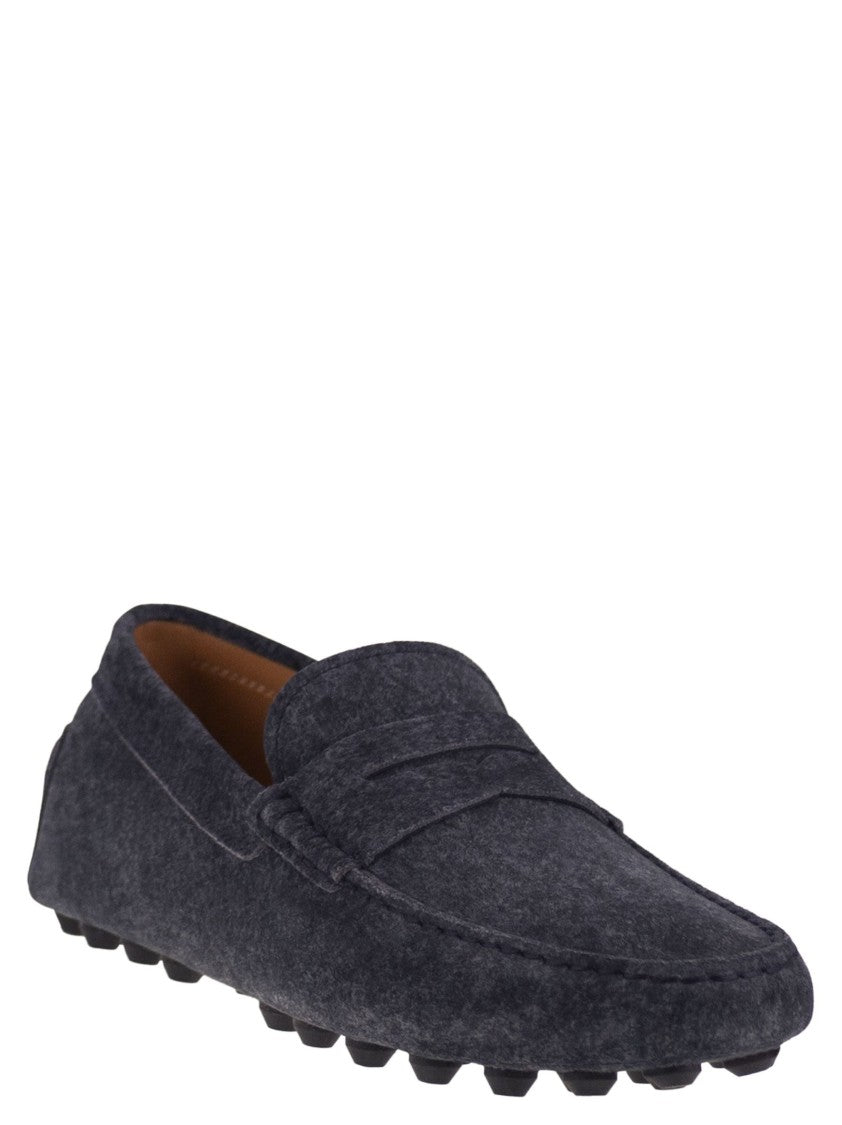 Tod's Gommino Bubble Sole In Suede Leather Loafers