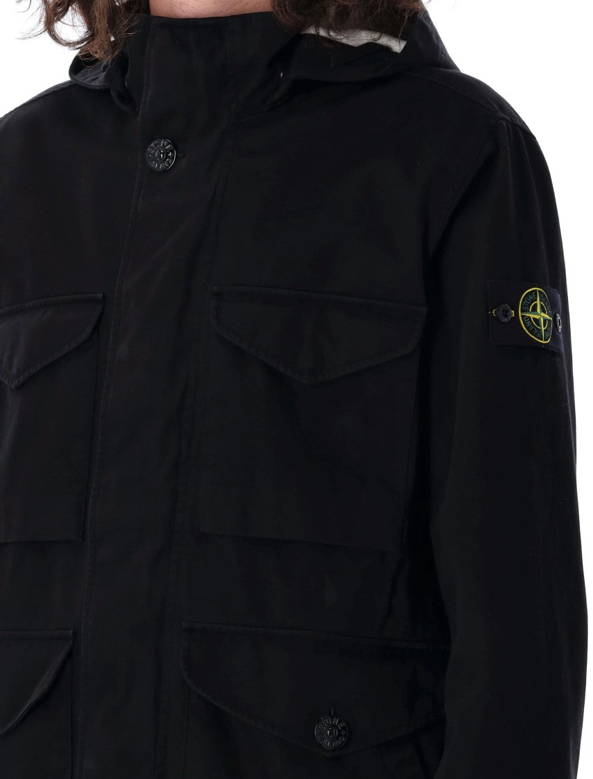 Stone Island Raso Gommato Hooded Jacket