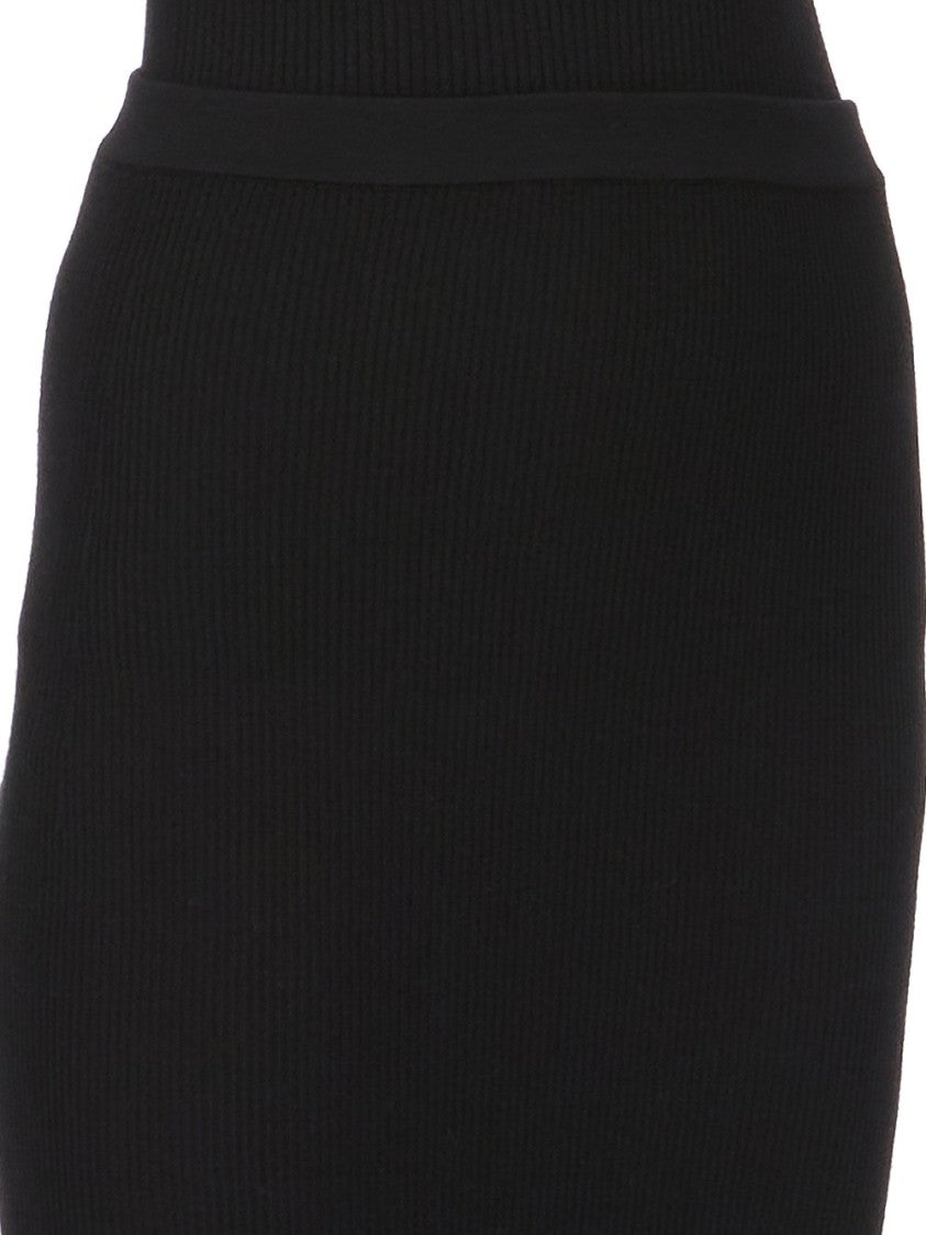 Rick Owens Ribbed Knit Sacriskirt With Signature Back Detail
