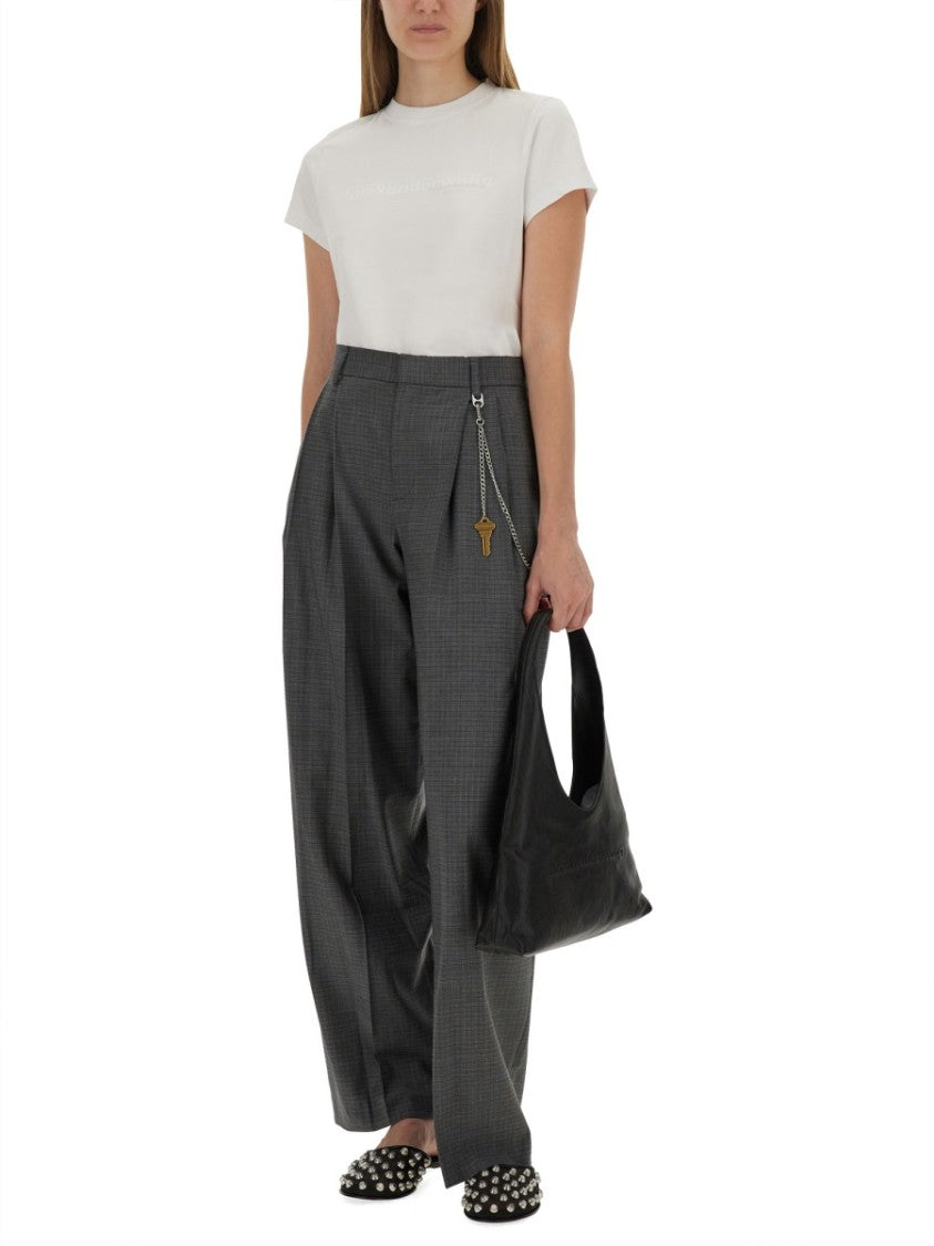 Alexander Wang Cropped Fitted T-Shirt With Minimalist Logo