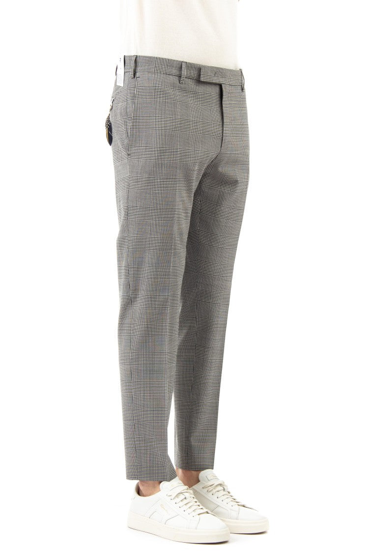 Pt Torino Prince Of Wales Wool Trousers Fit Ten