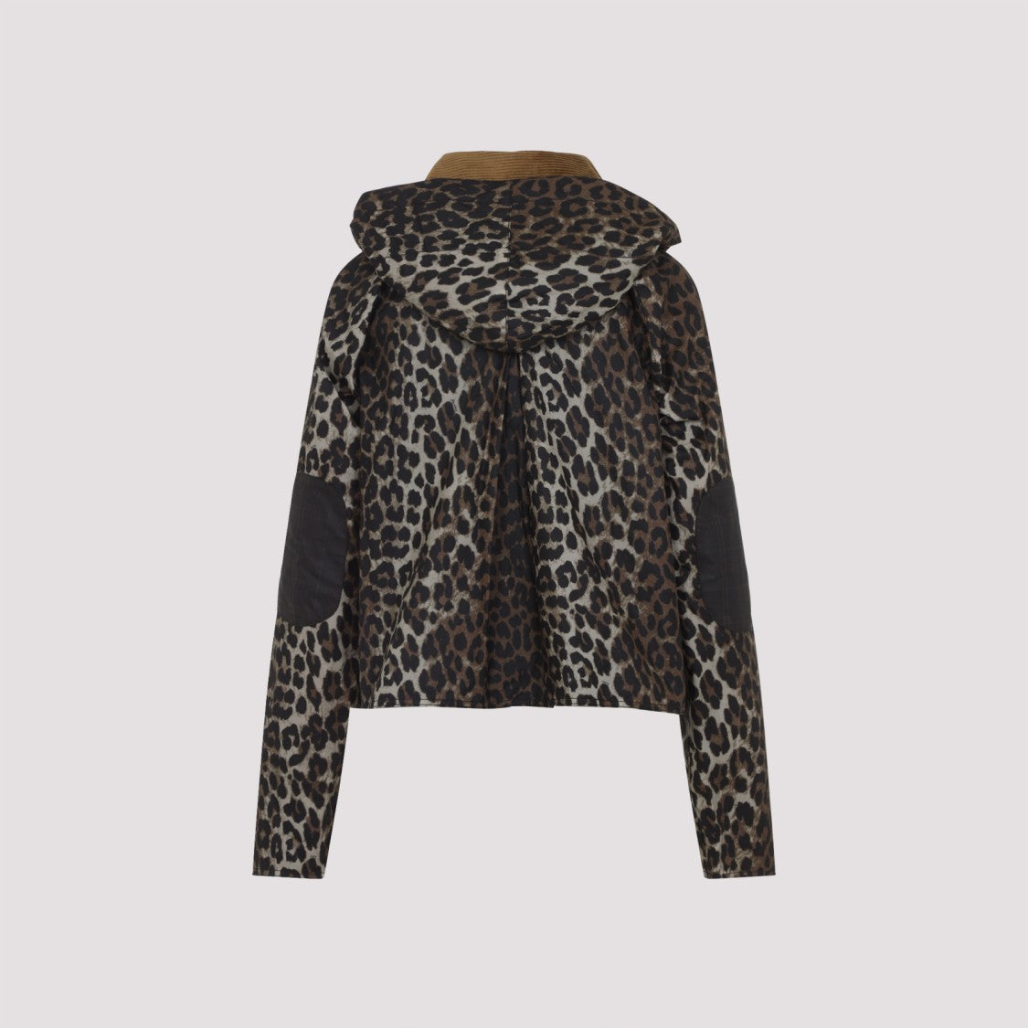 Barbour X Ganni Leopard Print Waxed Cotton Anorak Jacket