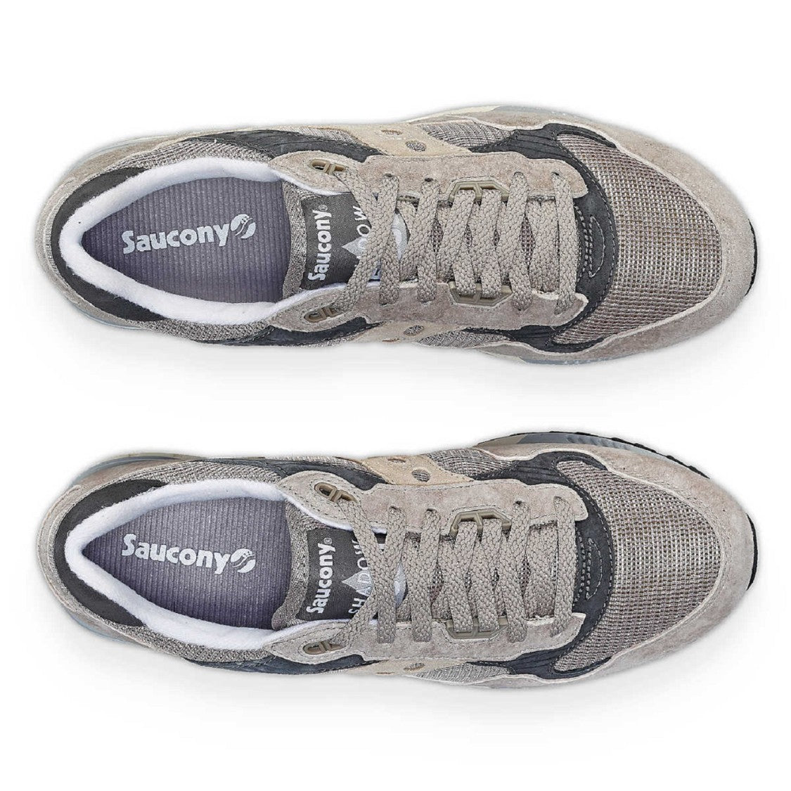 Saucony Beige Suede And Mesh Sneakers With Cushioned Sole