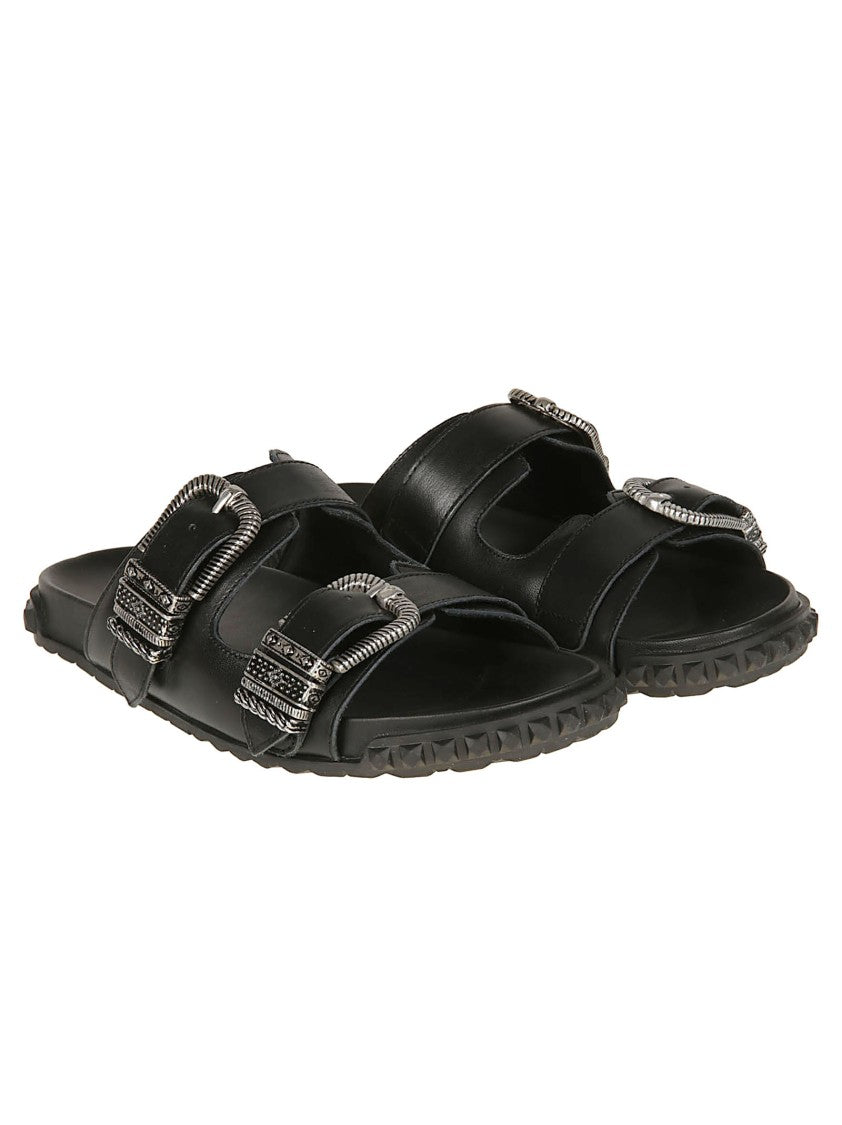Ash Twister Black Nappa Leather Sandals