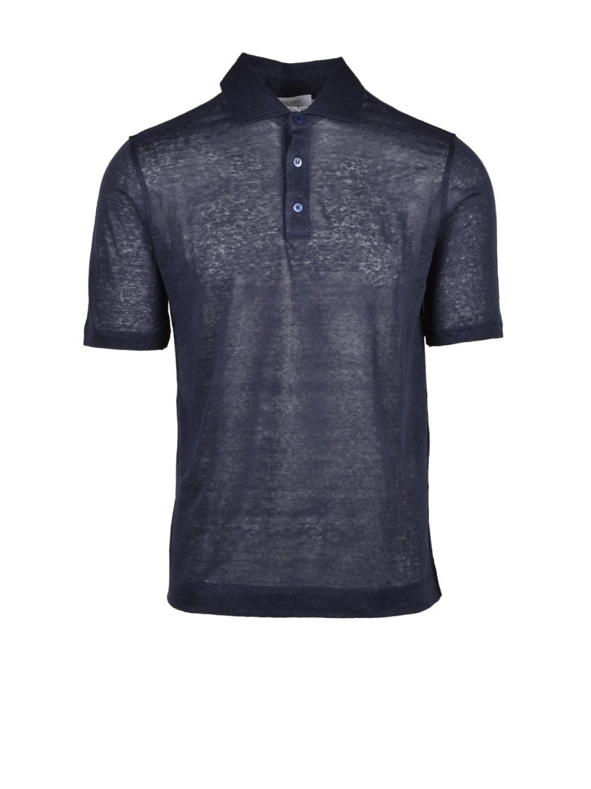 Cruciani Linen Polo Shirt - Blue