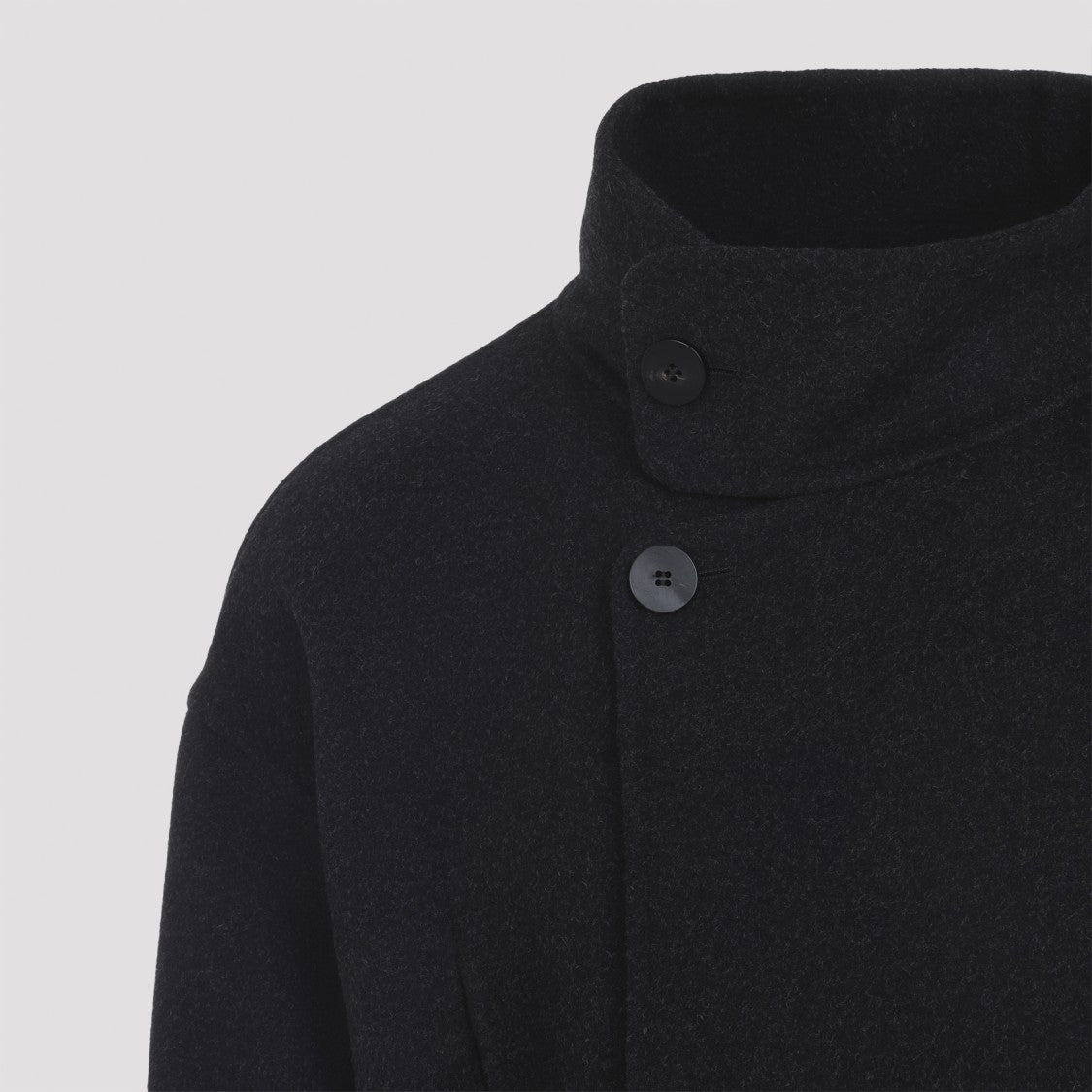 Fear Of God Charcoal Dark Grey Virgin Wool Highneck Coat