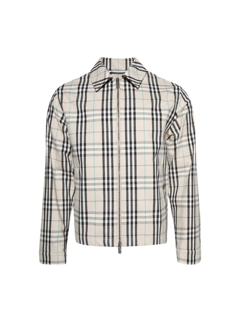 Burberry Check Cotton Harrington Jacket Husk