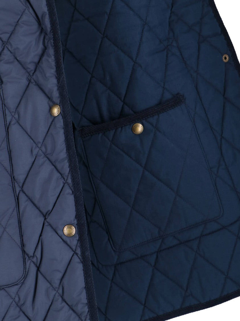 Polo Ralph Lauren Blue Quilted Velvet Collar Recycled Jacket