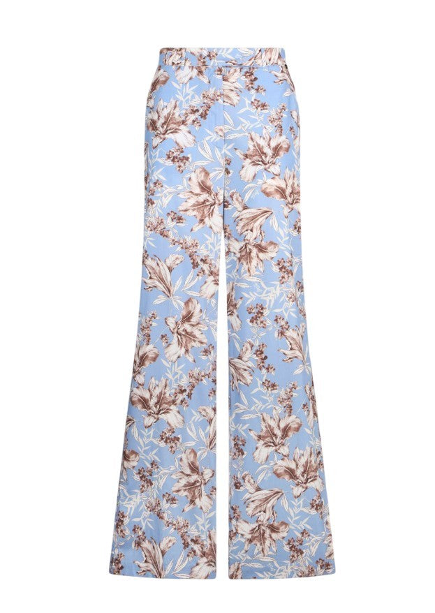 Liu Jo Floral Print Wide-Leg Poplin Trousers