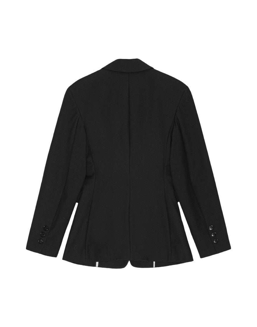 Ganni Structured Black Tailored Jacket With Elegant Silhouette