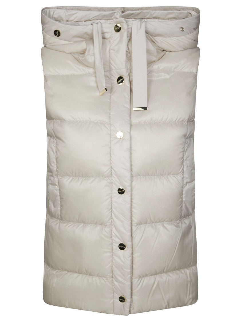 Max Mara Quilted Sleeveless Puffer Vest With High Collar