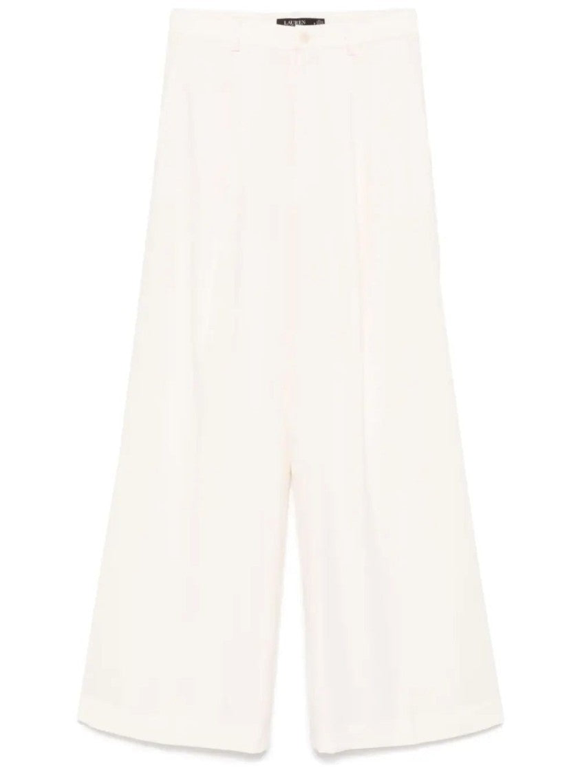 Lauren Ralph Lauren Pleated Full-Length Trousers With Wide-Leg Cut