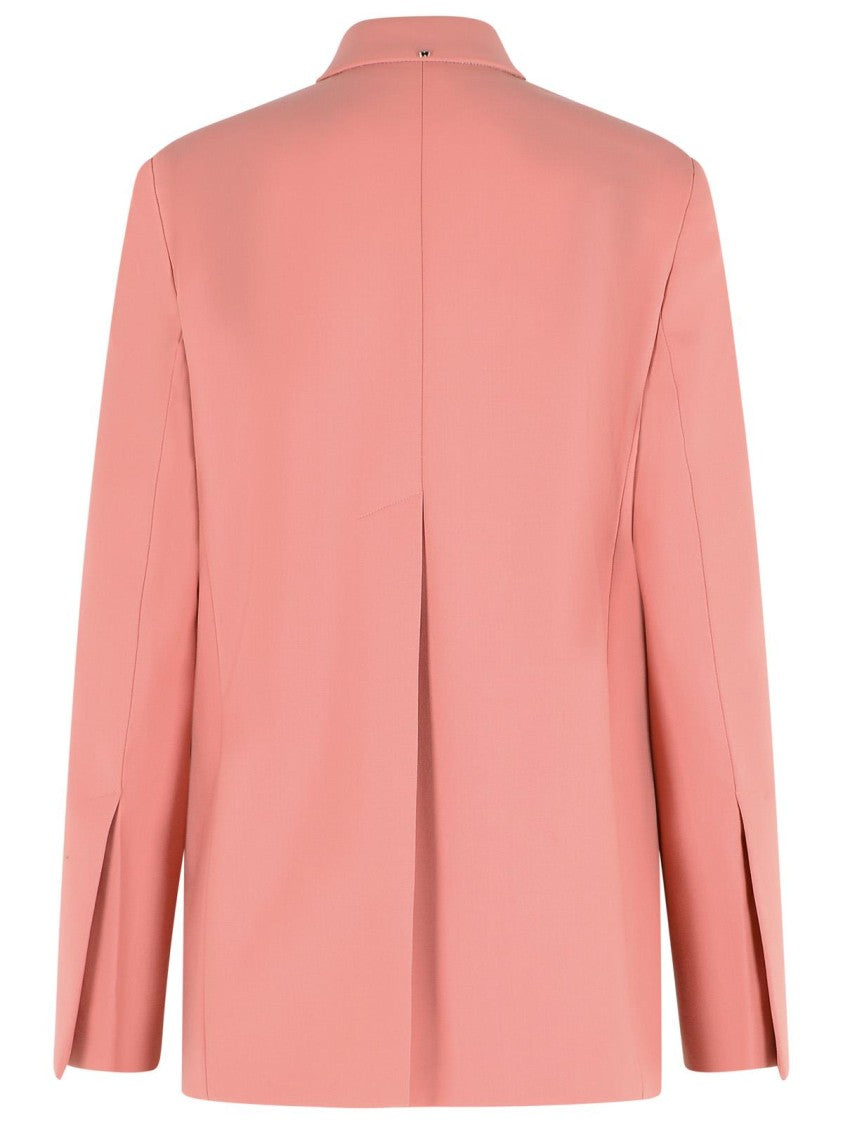Sportmax 'Esule' Straight Blazer In Antique Pink Virgin Wool