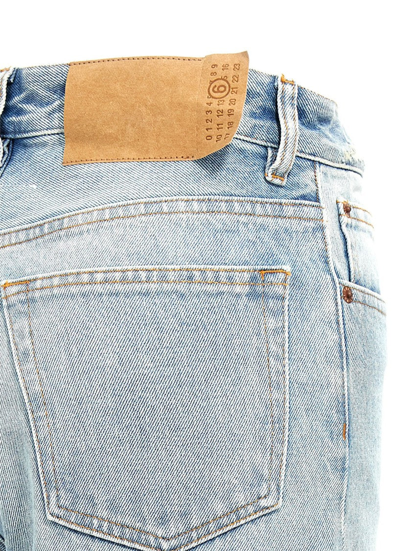 Mm6 By Maison Margiela Wide-Leg Jeans With Contrasting Inserts