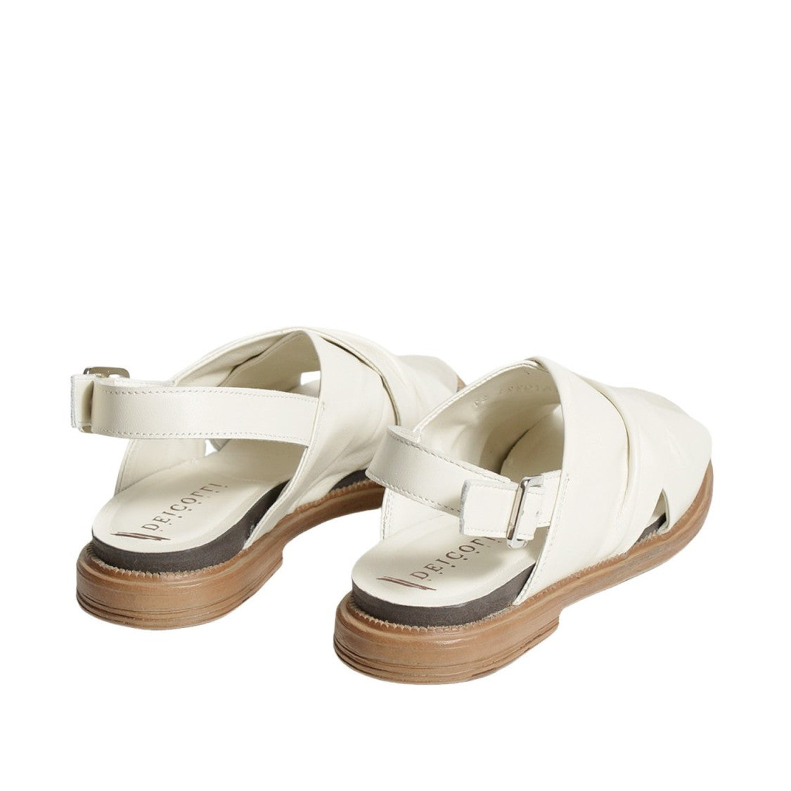 Dei Colli Crossed Strap Sandal In Soft Pleated Leather