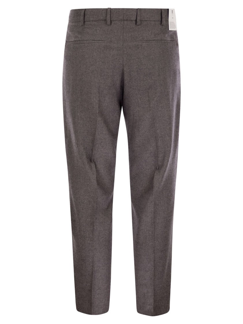 Pt Torino Rebel - Wool And Silk Flannel Trousers