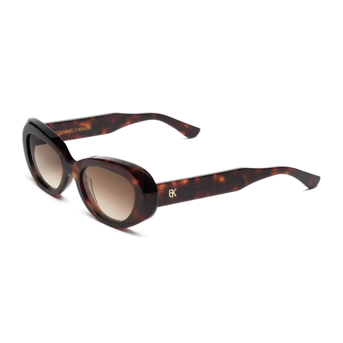 Emmanuelle Khanh Havana Paris Oval Sunglasses