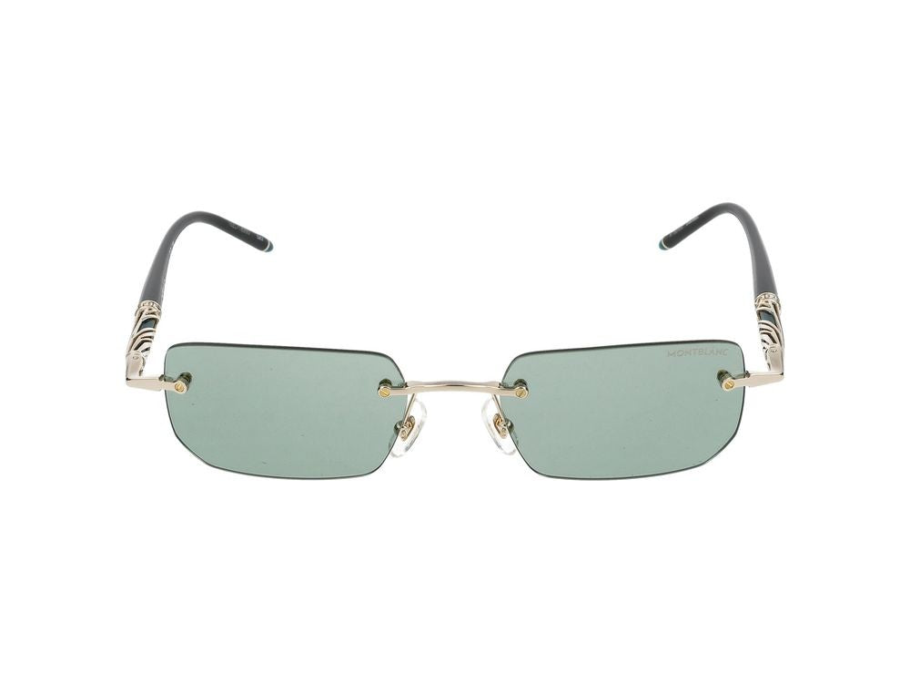 Montblanc Gold Mb0348s Metal Rimless Rectangular Sunglasses