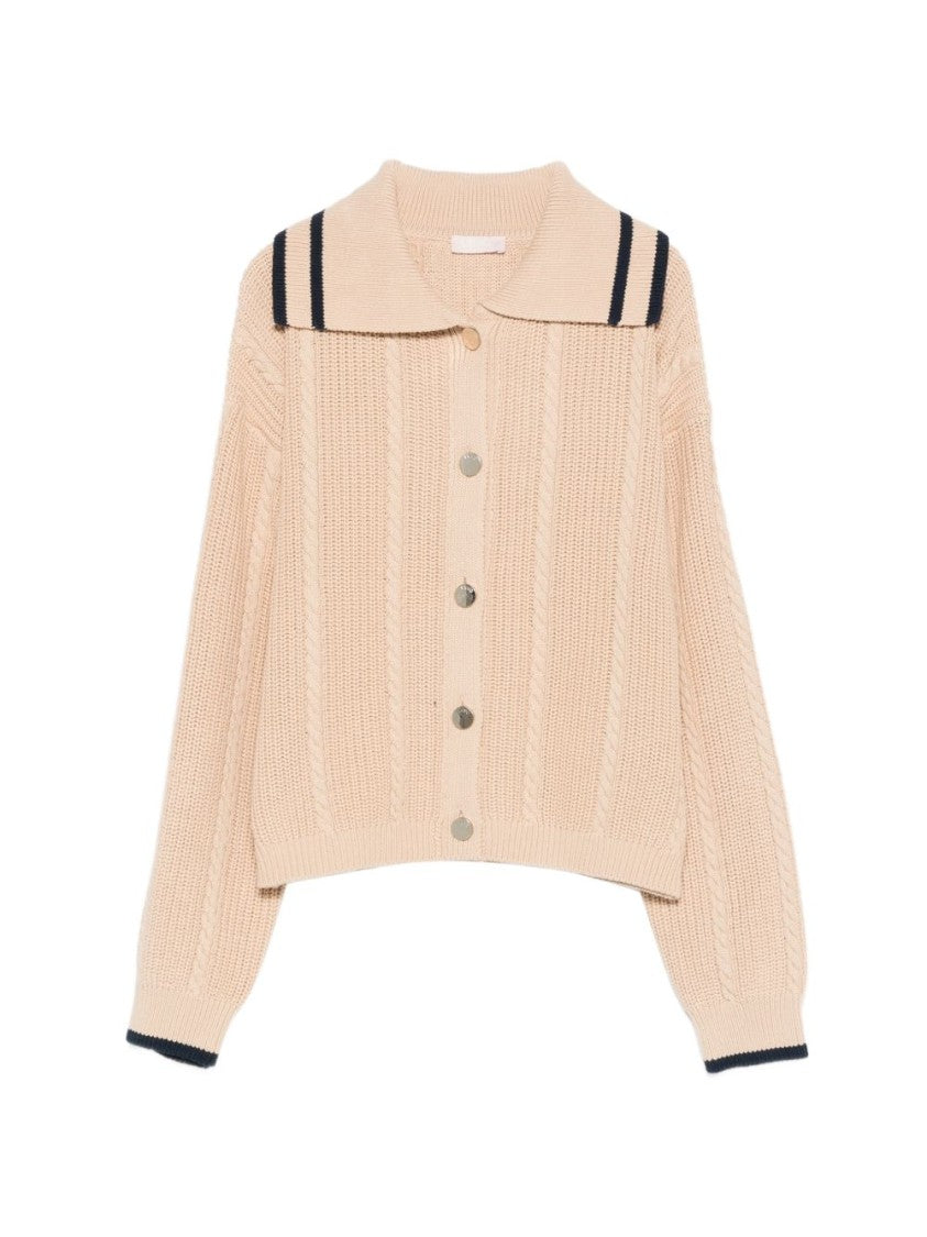 Liu Jo Cream Beige Cable Knit Sweater