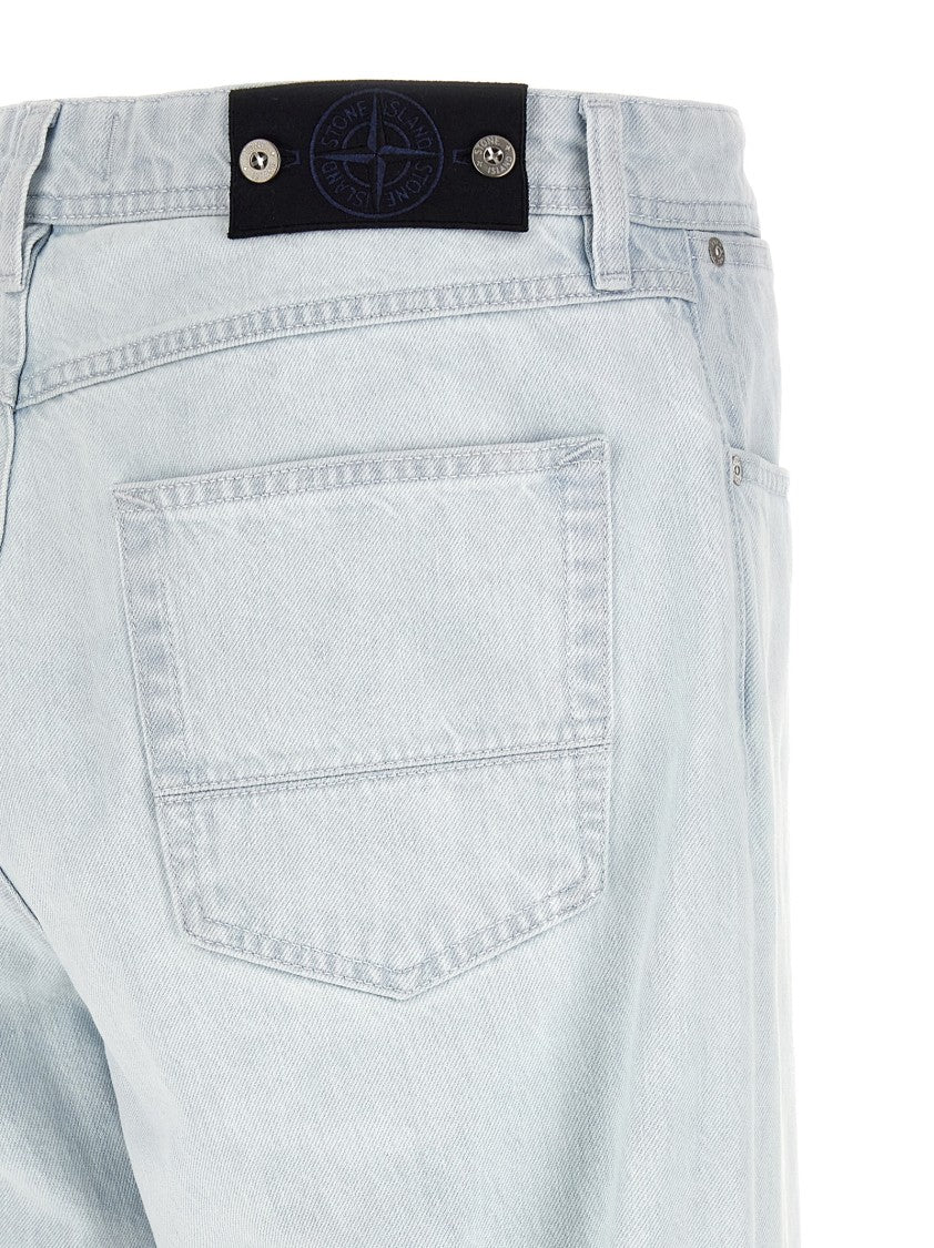 Stone Island Wide Leg Indigo Denim Jeans