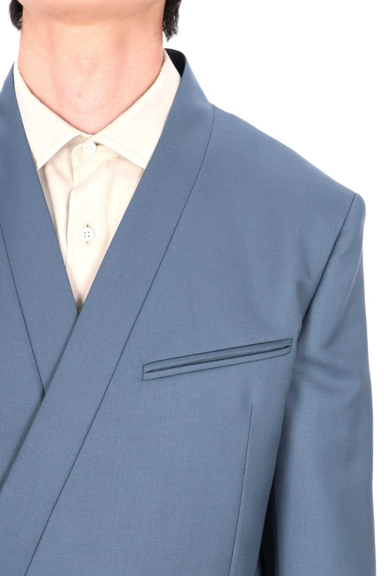 Kenzo Tailored Kimono Double-Breasted Virgin Wool Jacket
