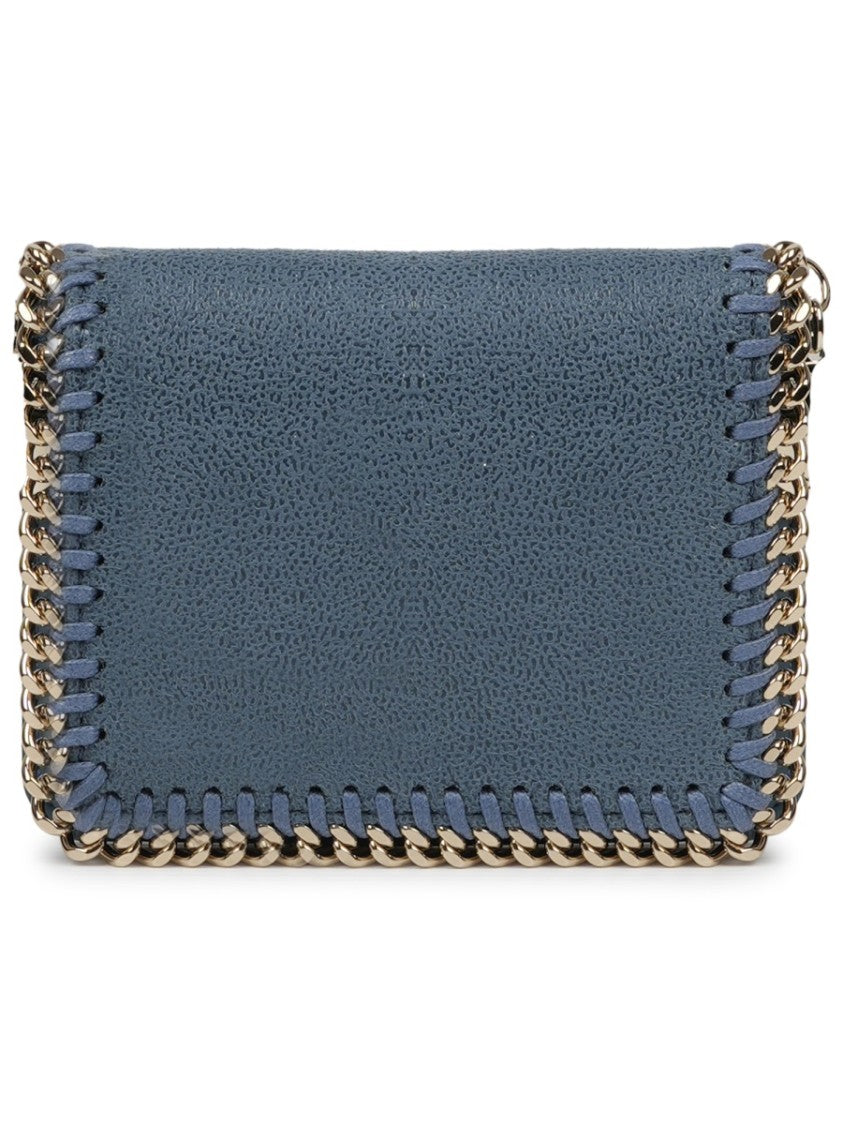 Stella Mccartney Falabella Blue Textured Chain Wallet