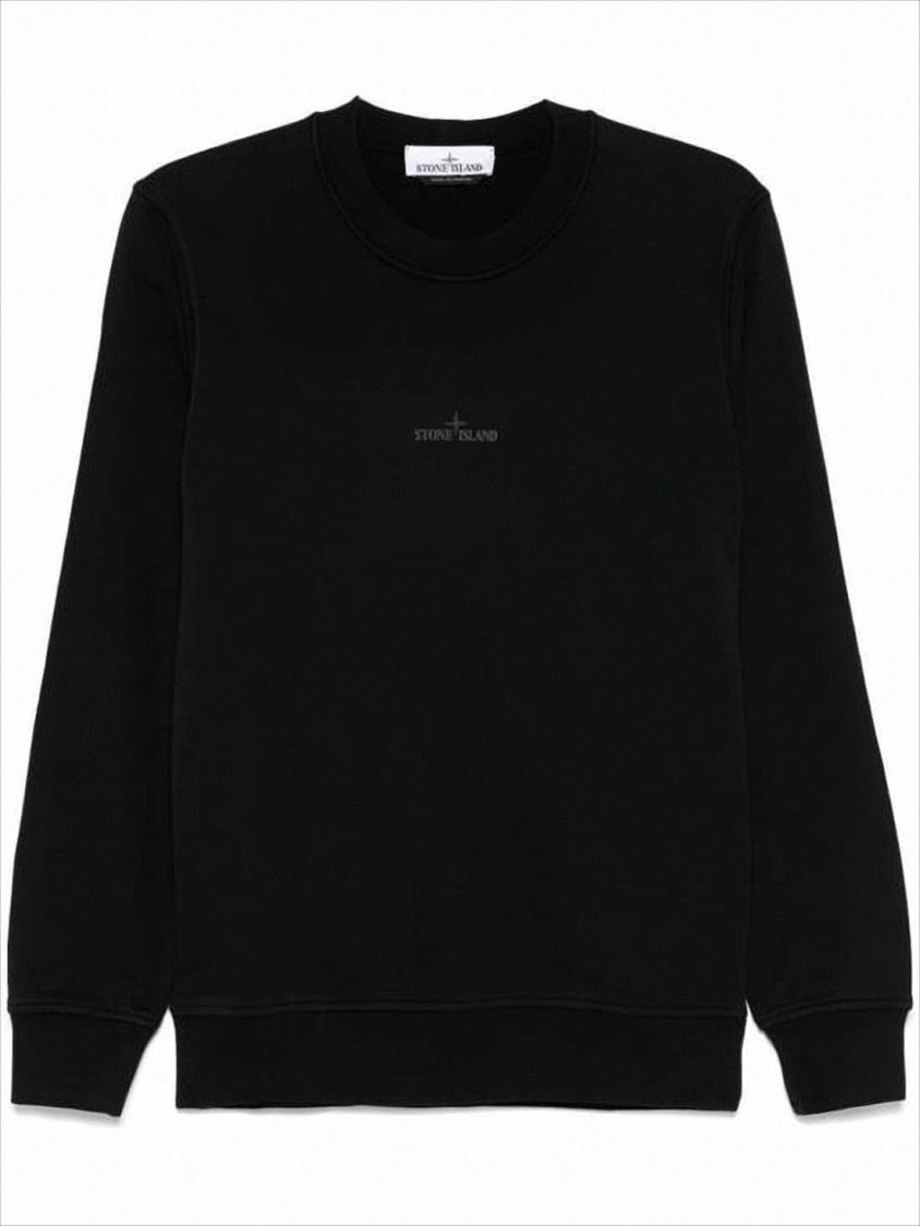 Stone Island Black Crewneck Sweatshirt With Logo Detailing