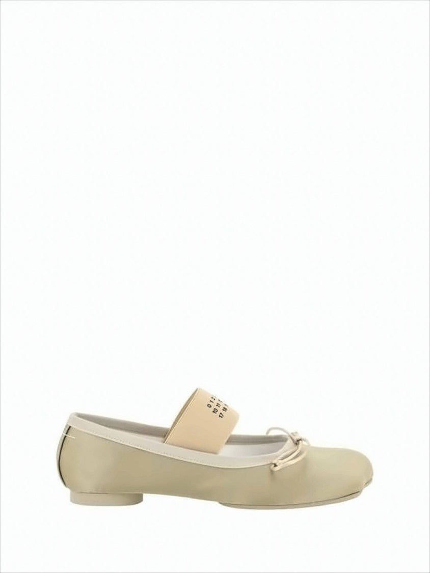 Mm6 By Maison Margiela Minimalist Flats With Rounded Toe And Bow Detail