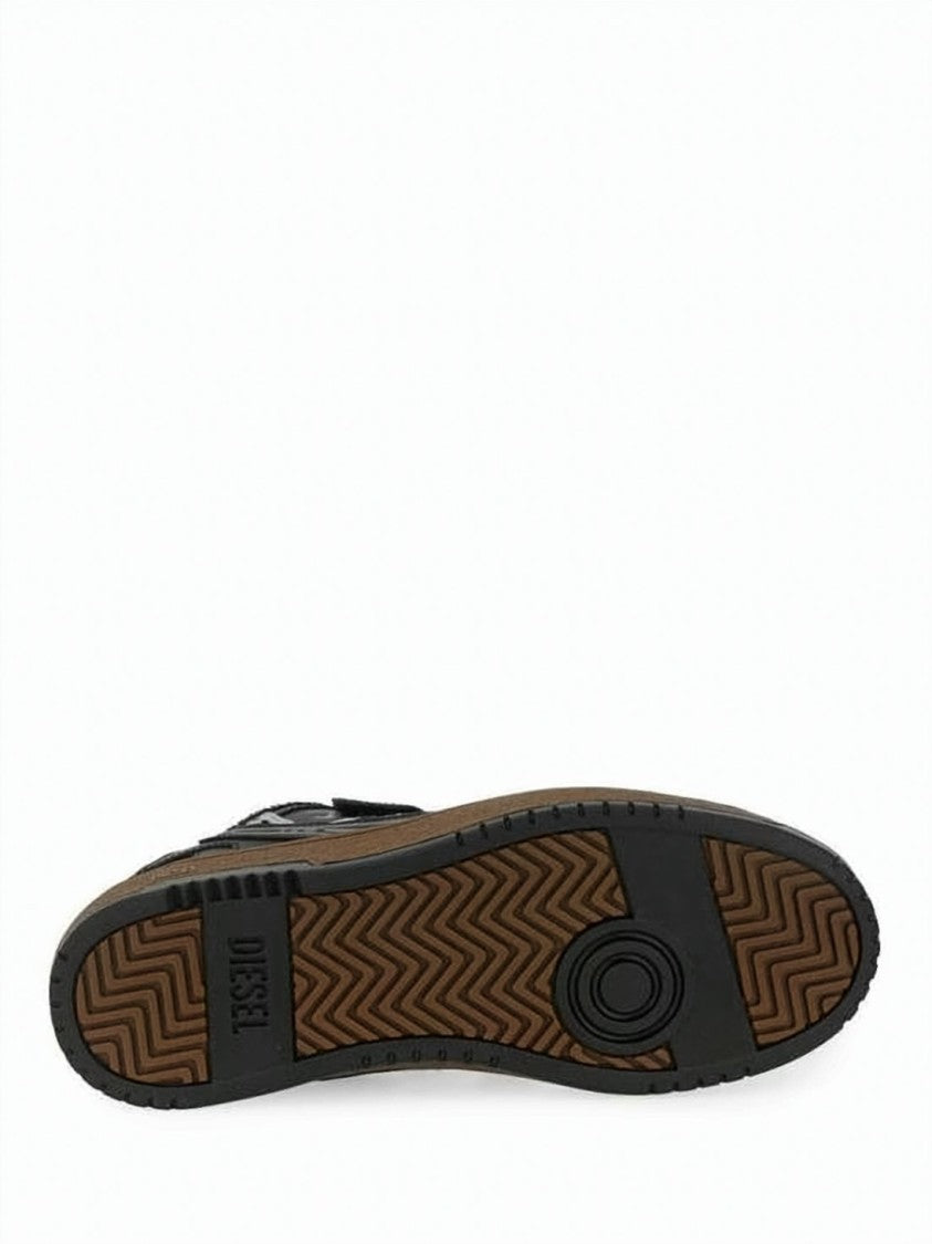 Diesel Calf Leather And Polyester Sneakers