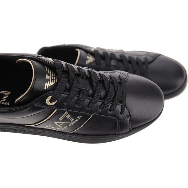 Emporio Armani Black Round Toe Sneakers
