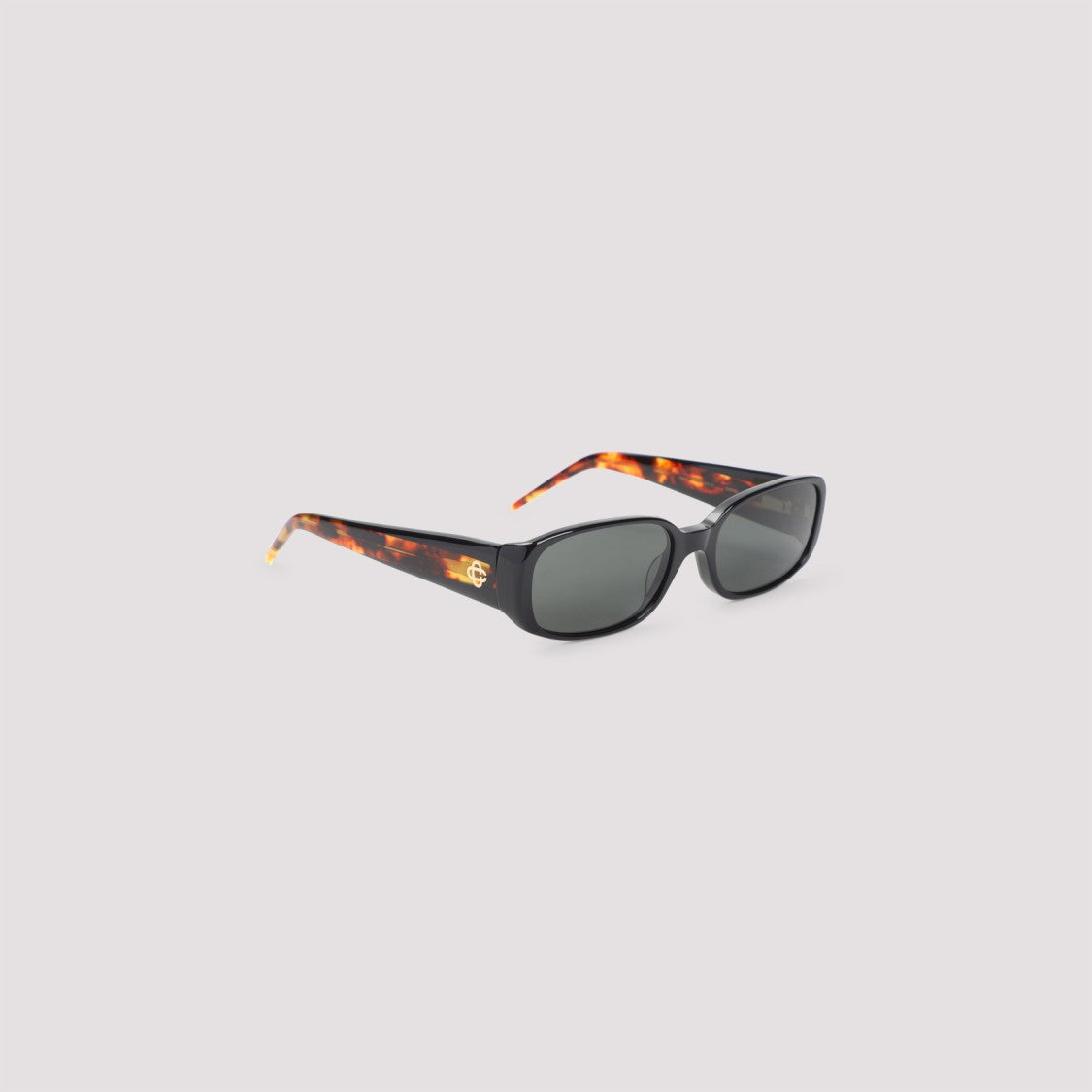 Casablanca Oval Stripe Black Acetate Sunglasses