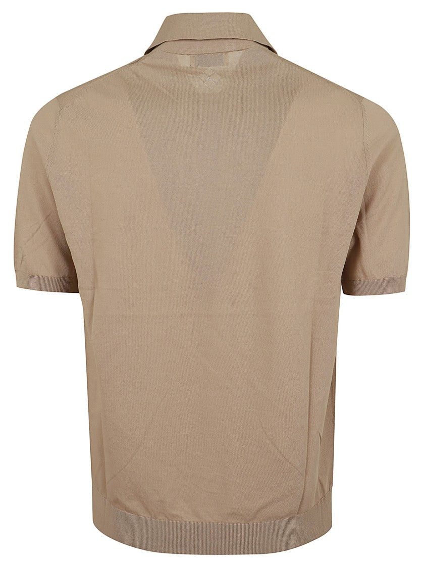 Ballantyne Polo Neck Silk Knitted Shirt With Classic Collar