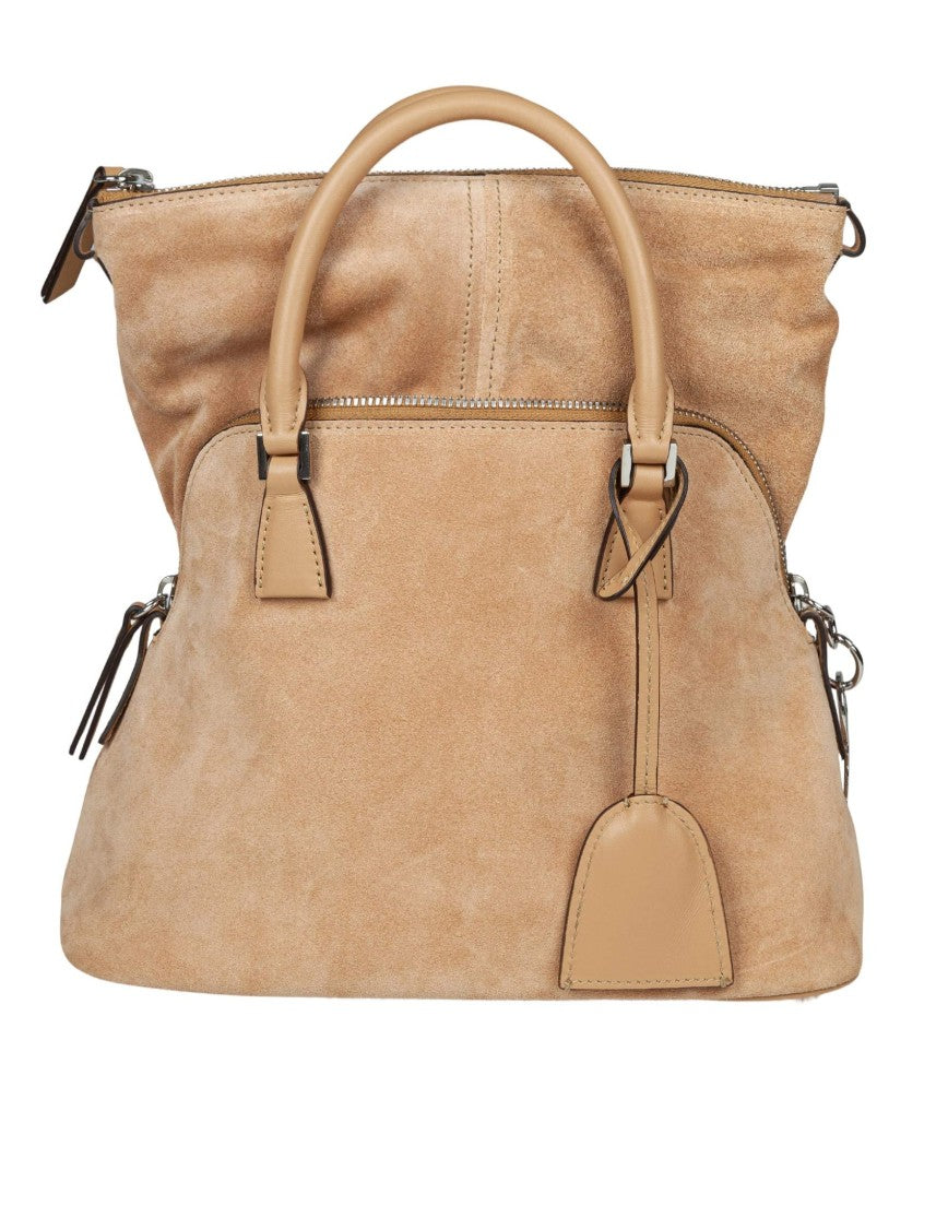 Maison Margiela 5Ac Soft Mini Suede Handbag, Natural Color